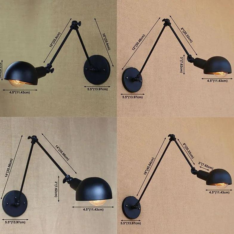 Industriel vintagevæglampe i jern med foldbar arm | livraina