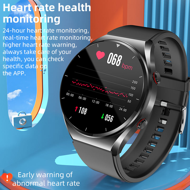 Relógio de saúde One-Click — açúcar no sangue, pressão arterial, ECG, HRV e frequência cardíaca
