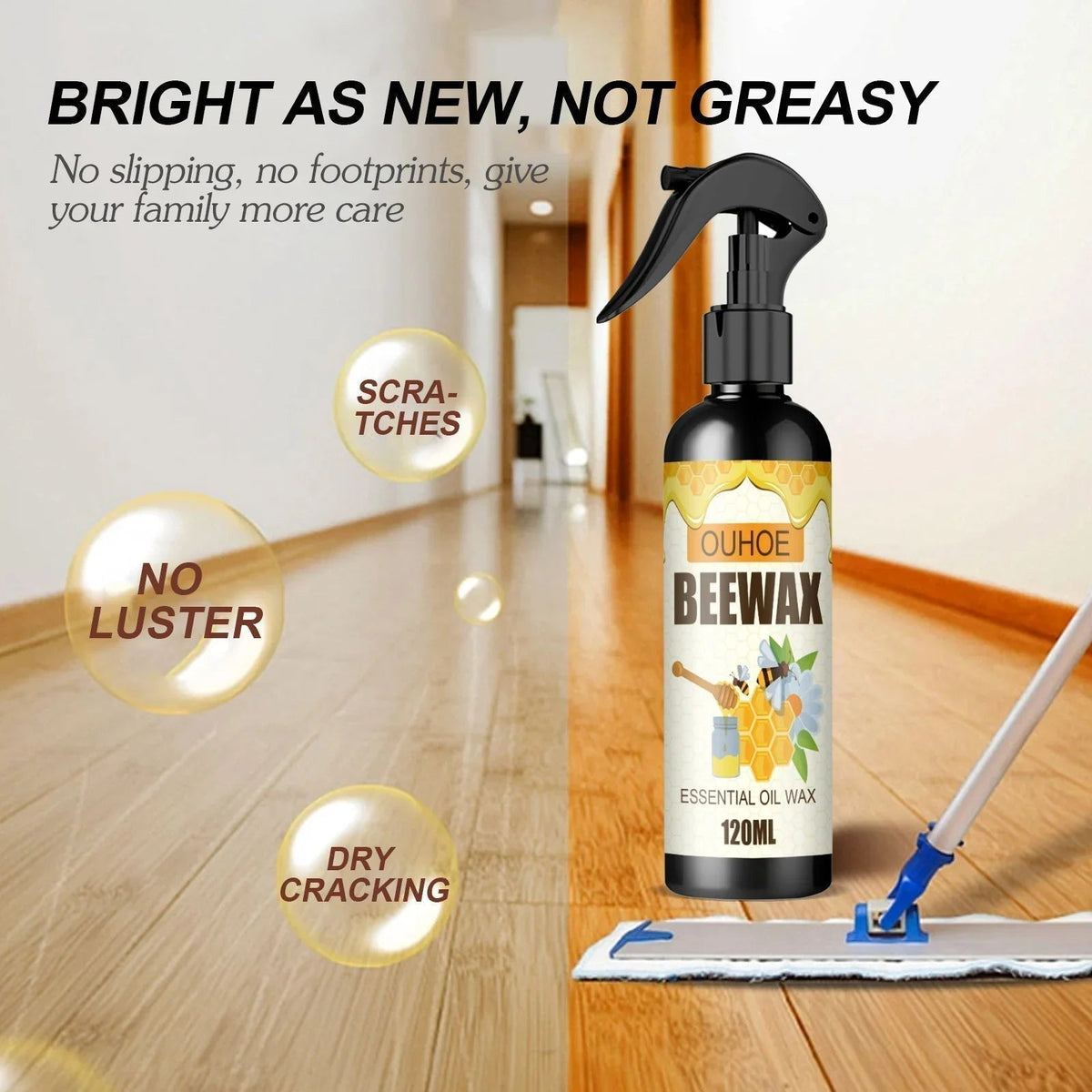 Spray per la cura delle superfici naturali con cera d'api per la manutenzione del legno | livraina