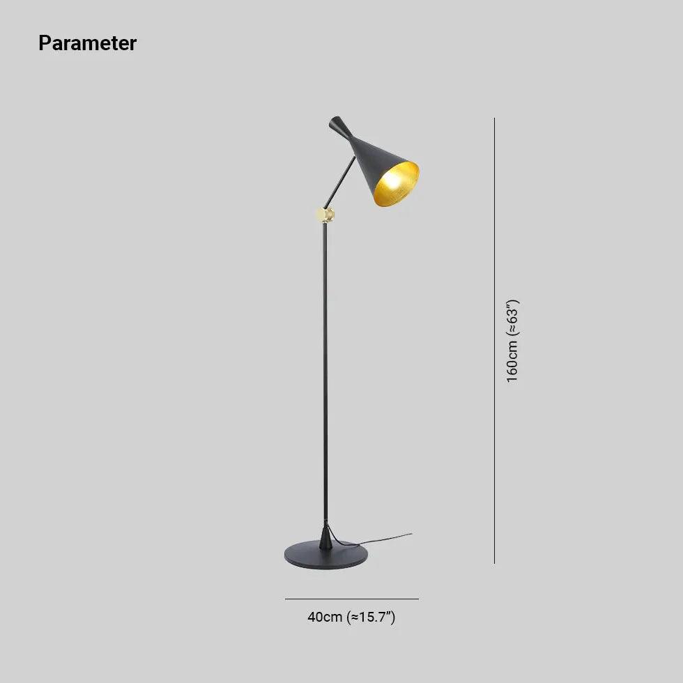 Schwarze Stehlampe im Metall-Trompetenstil | livraina