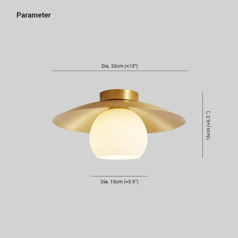 Gouden gangplafondlamp van volledig messing | livraina