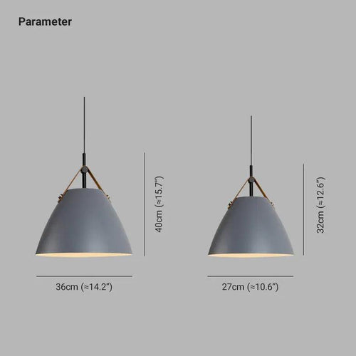 Aluminum Leather Strap Pendant Light for Dining Room | livraina