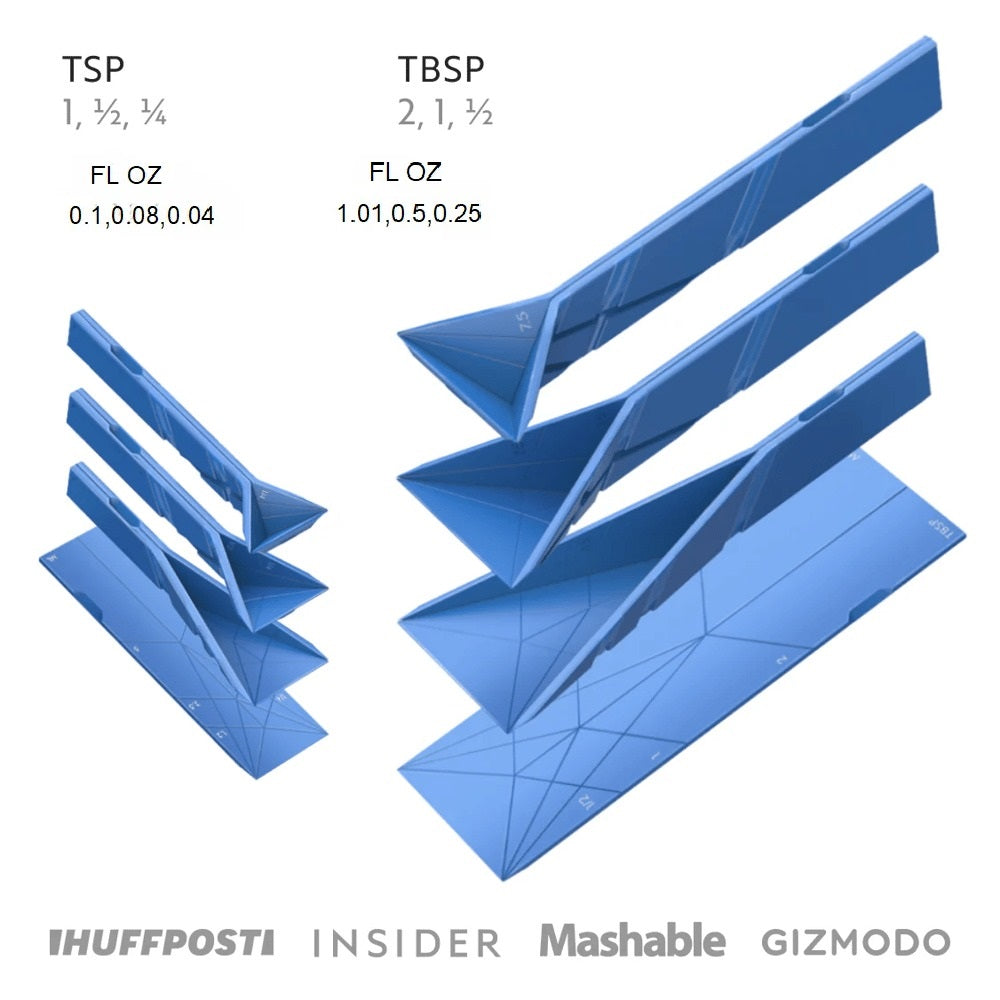 Αναδιπλούμενα κουταλάκια μέτρησης SwiftFold 3-σε-1 — μαγνητικά, εξοικονομούν χώρο