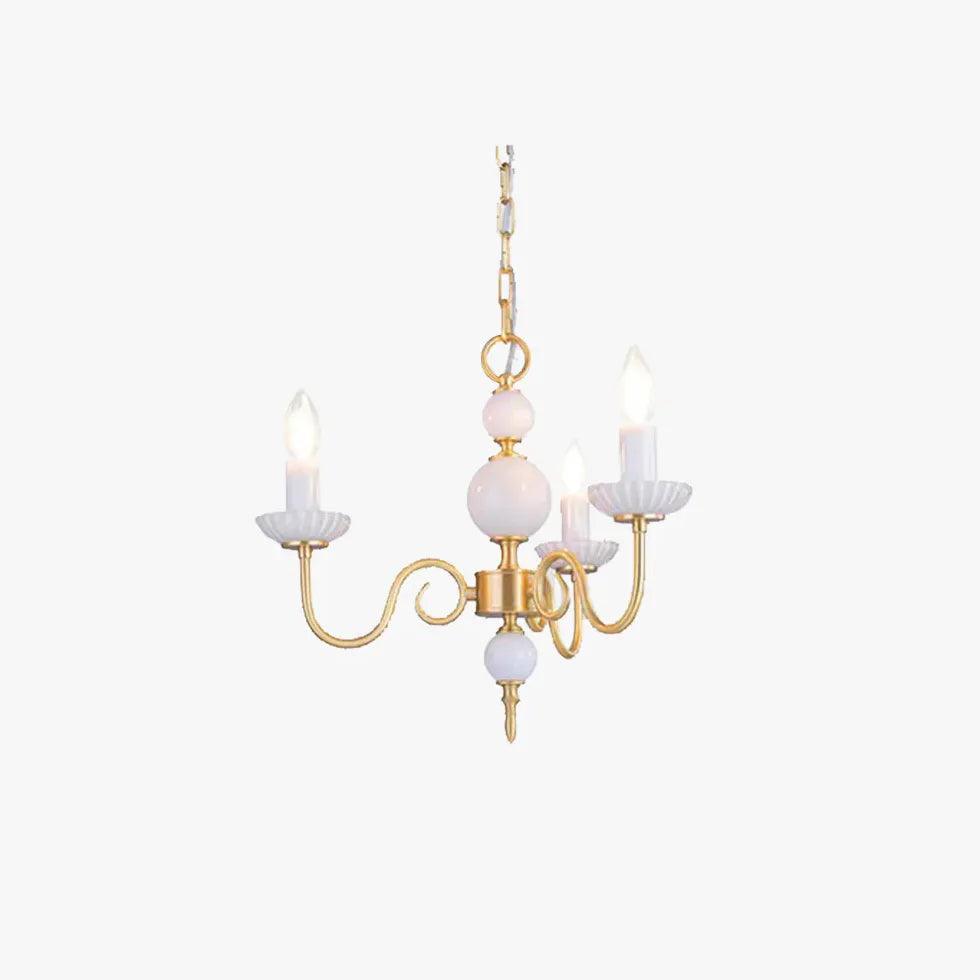 Kuparinvärinen vintage-riippuvalaisin messinki- ja valkoisella lasikynttilällä | livraina
