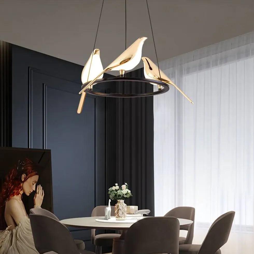 Δημιουργικά κρεμαστά φωτιστικά LED σε σχήμα καρακάξας για τραπεζαρία | livraina