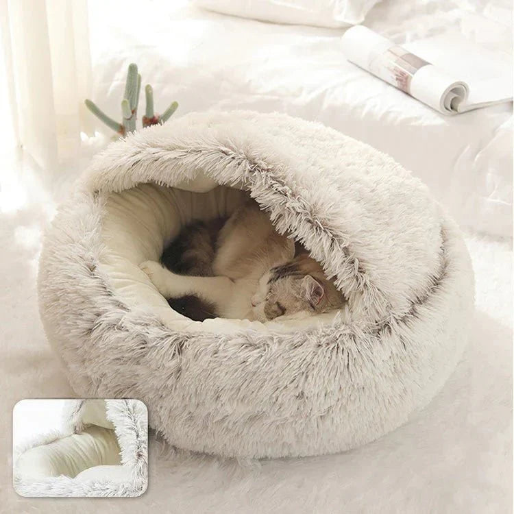 Cozy Haven lugnande bädd formad som ett bo för oroliga hundar och katter