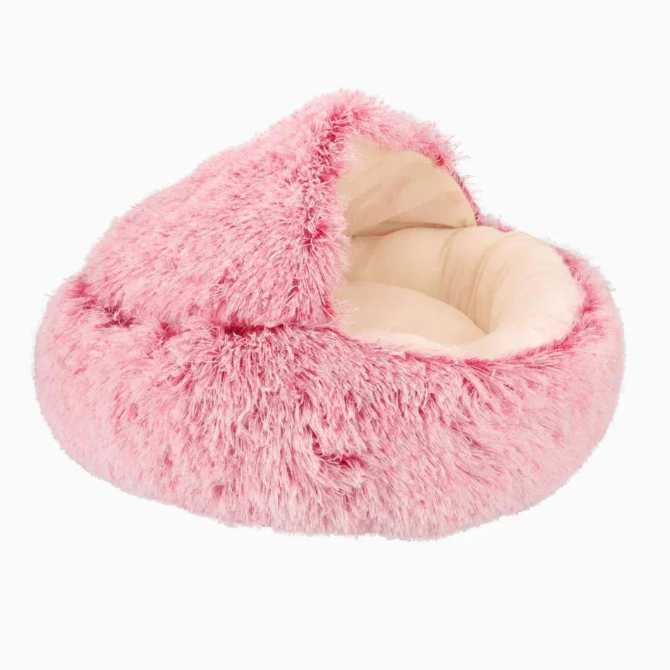 Cozy Haven lugnande bädd formad som ett bo för oroliga hundar och katter