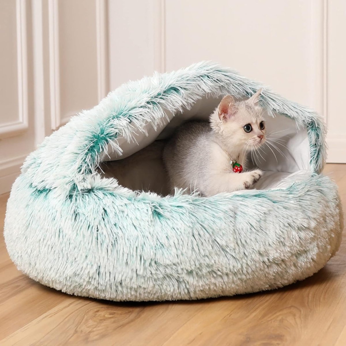 Cozy Haven lugnande bädd formad som ett bo för oroliga hundar och katter