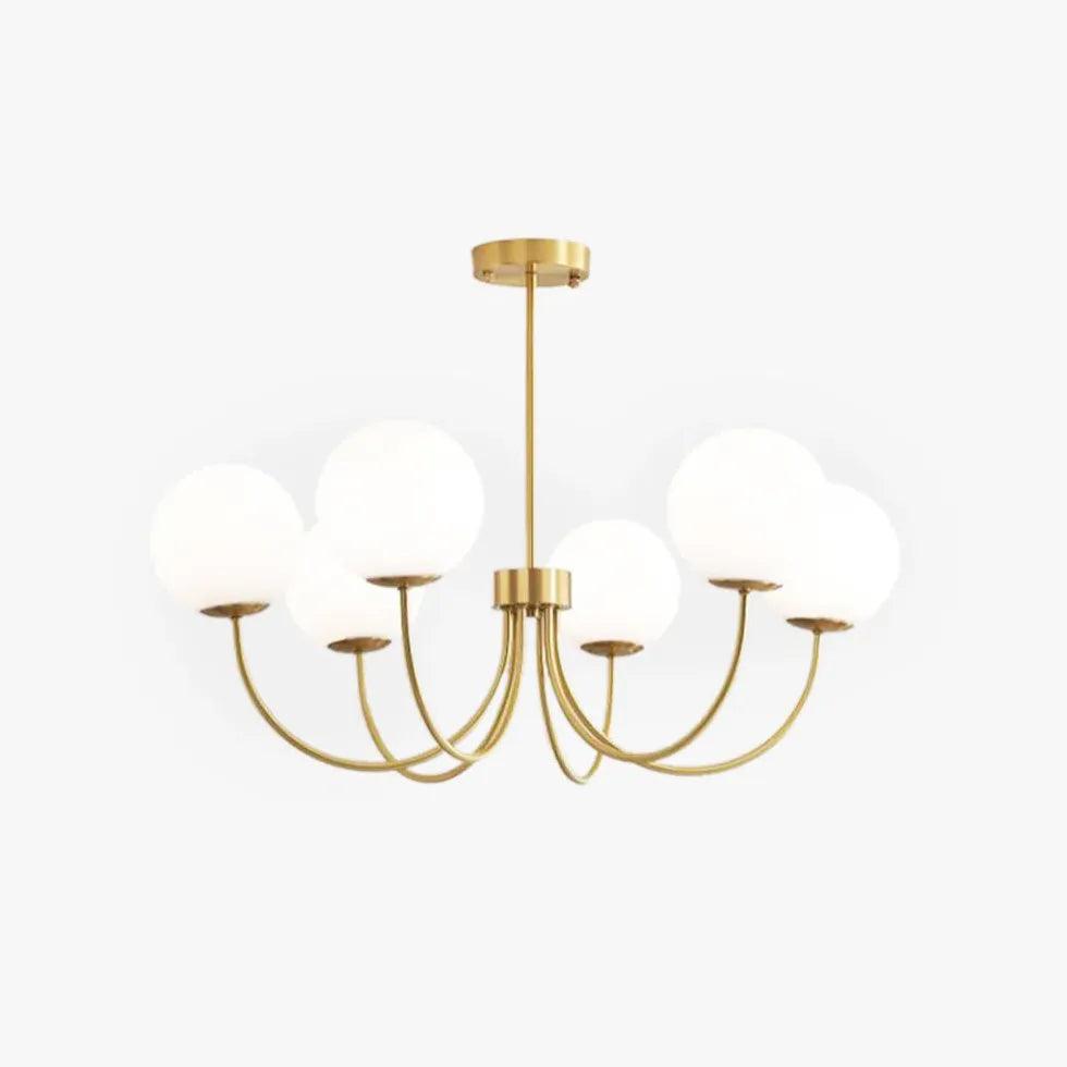 Moderní zlatý skleněný LED lustr | livraina
