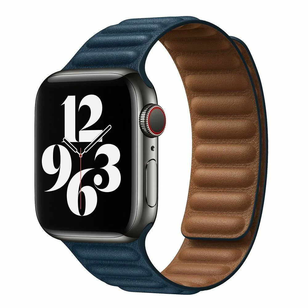 Mágneses bőr Apple Watch Link szíj — az 1-11. sorozattal kompatibilis