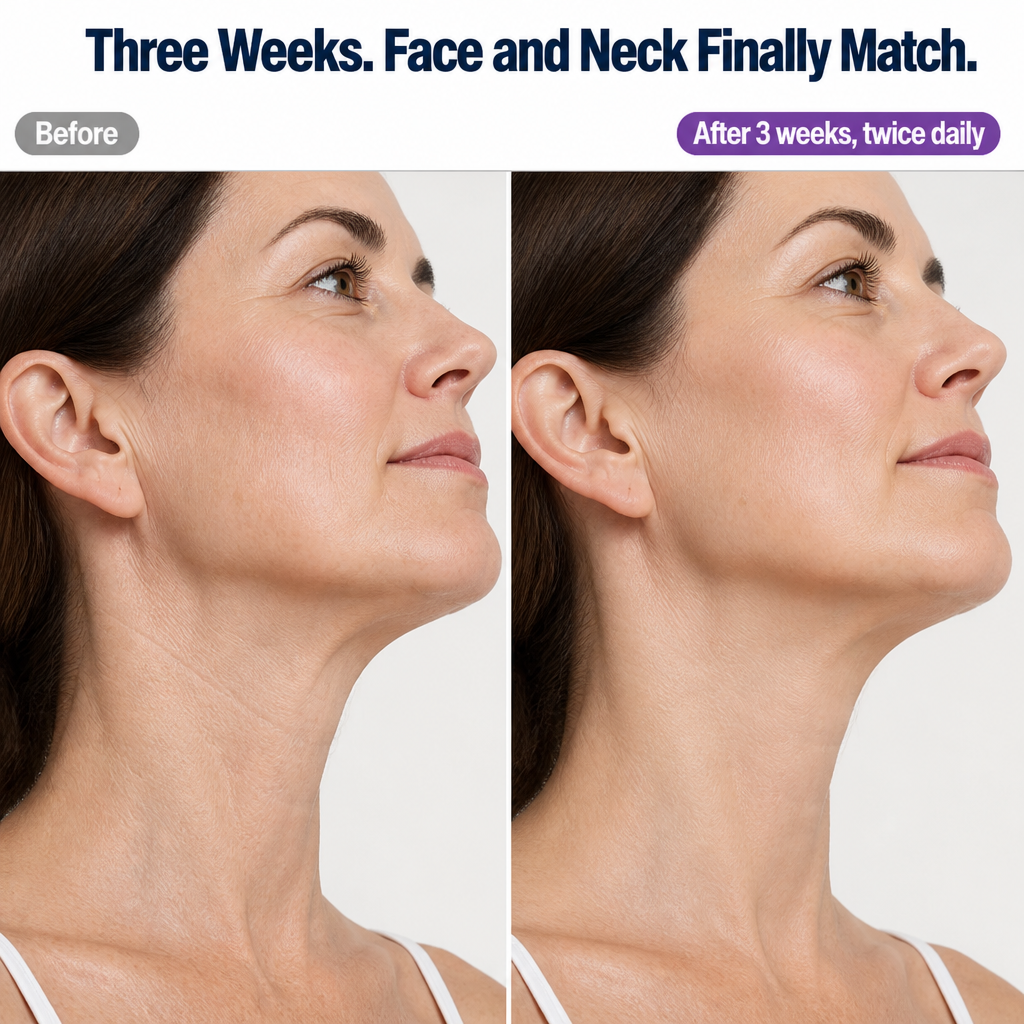 NeckLift Radiance | Netezește ridurile gâtului cauzate de tehnologie cu ajutorul cremei cu peptide și 5 bile răcite | livraina