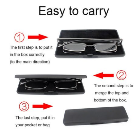 Folding Reading Glasses for Men & Women — 1.3 cm Folded