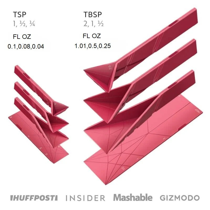 Αναδιπλούμενα κουταλάκια μέτρησης SwiftFold 3-σε-1 — μαγνητικά, εξοικονομούν χώρο