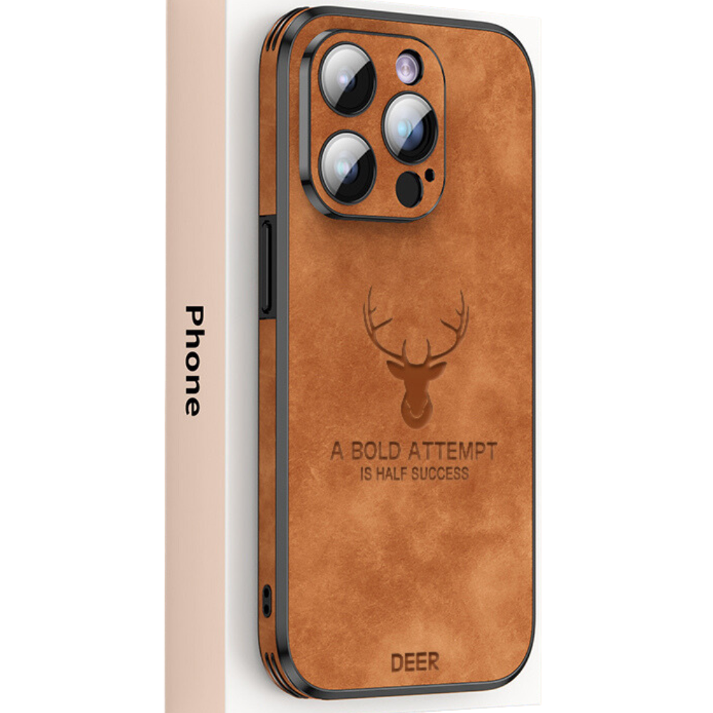 Funda delgada de cuero genuino para smartphone — Carcasa elegante y resistente a los golpes