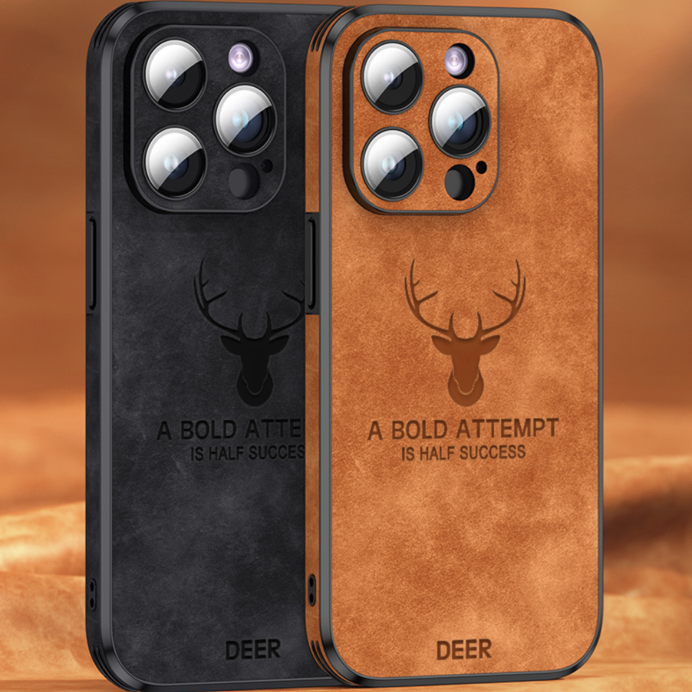 Funda delgada de cuero genuino para smartphone — Carcasa elegante y resistente a los golpes