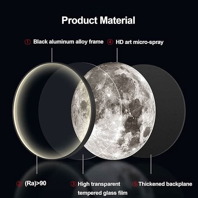 Lampe lunaire LunaGlow — Surface lunaire réaliste, lumière apaisante