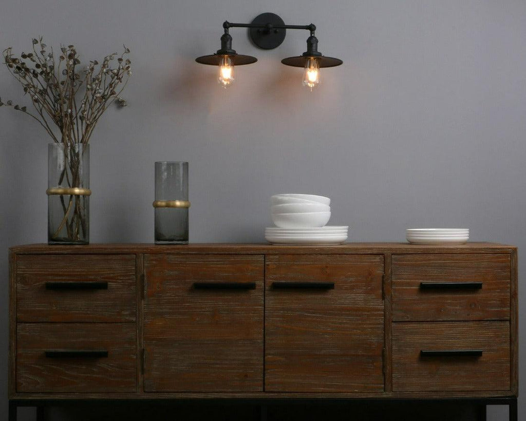 Vintagevæglampe med to pærer i landlig stil | livraina