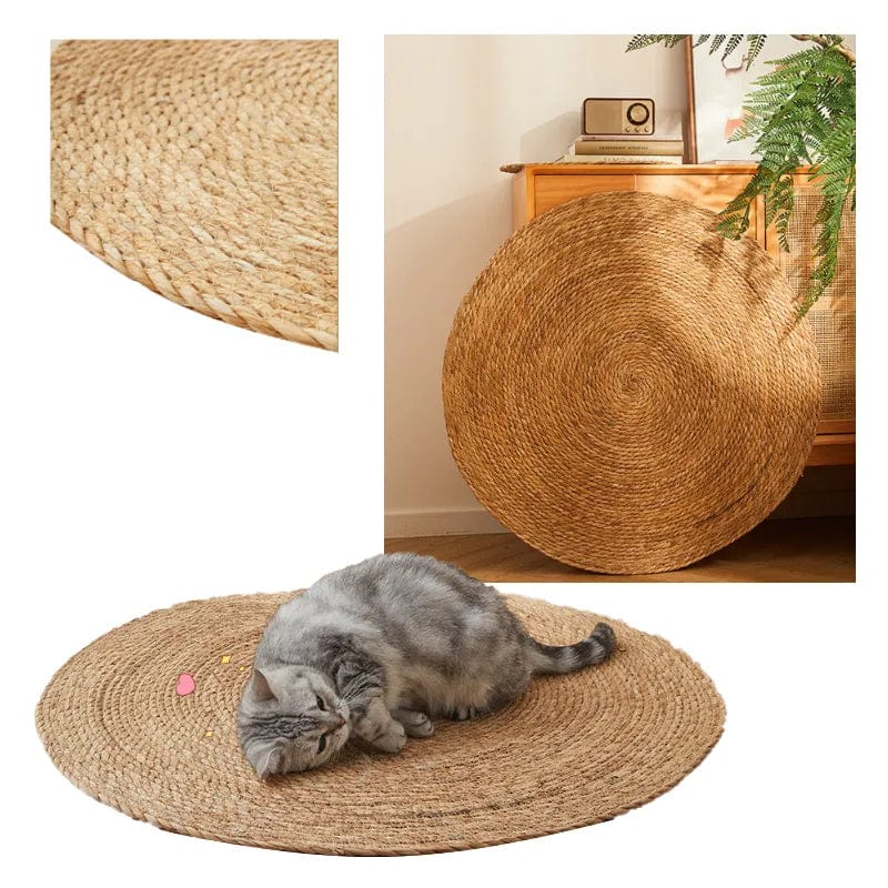 Naturlig og slitesterk klorematte i jute for katter – flettet design | livraina