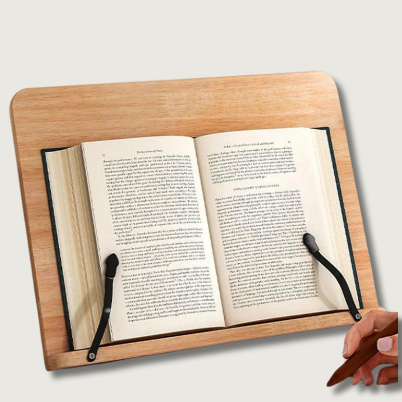 Adjustable Pine Book Holder — Hands-Free Reading Stand