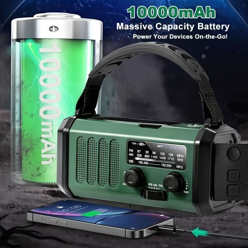 Ραδιόφωνο έκτακτης ανάγκης BrightGuard — Φακός, φορτιστής USB και ηλιακή ενέργεια