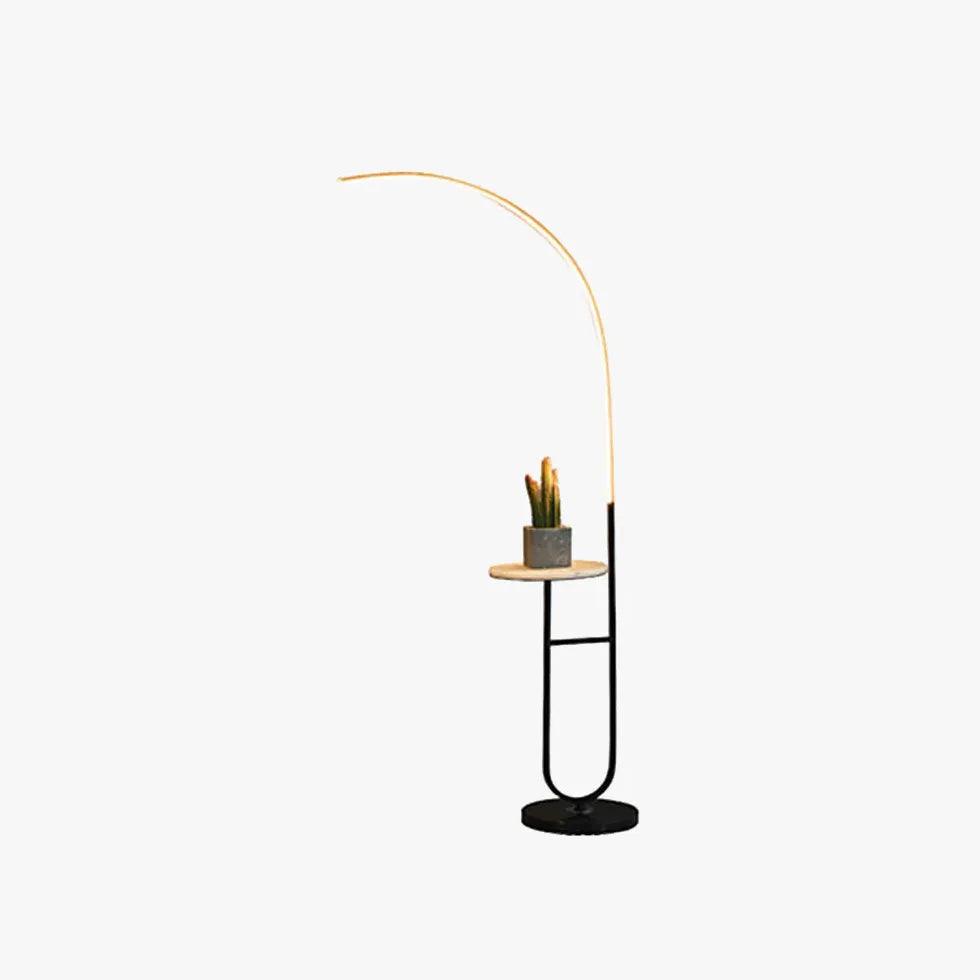 Böjd minimalistisk golvlampa med förvaring | livraina