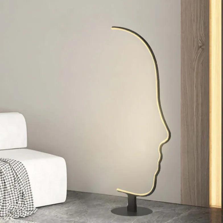 Kreativní stojací lampa s obličejem do obývacího pokoje | livraina