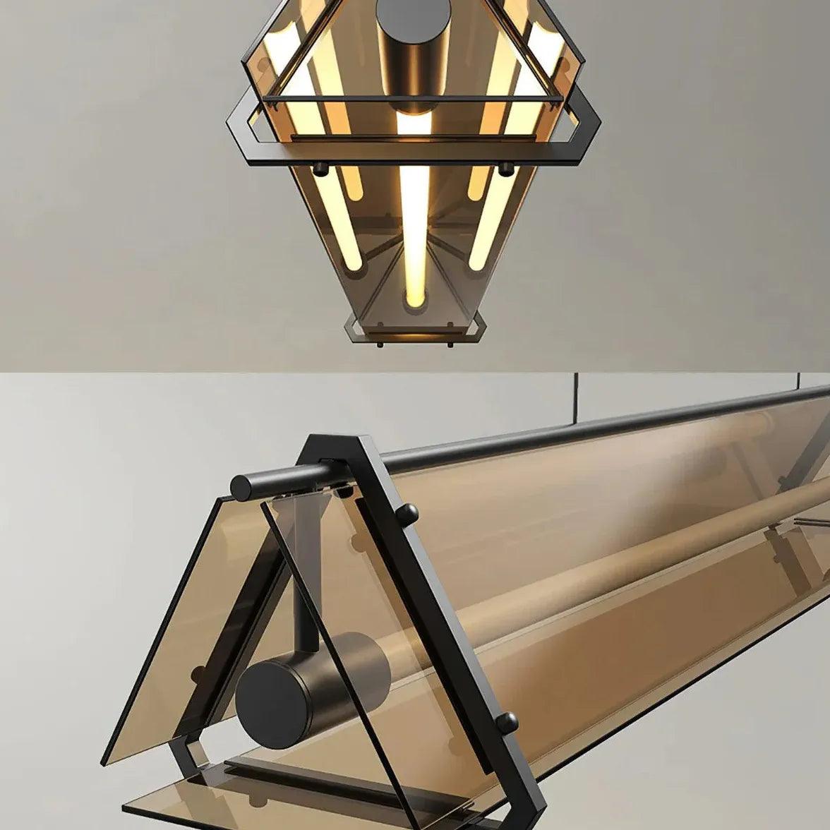 Augenschonende moderne Glas-Pendelleuchte mit langem Schirm | livraina