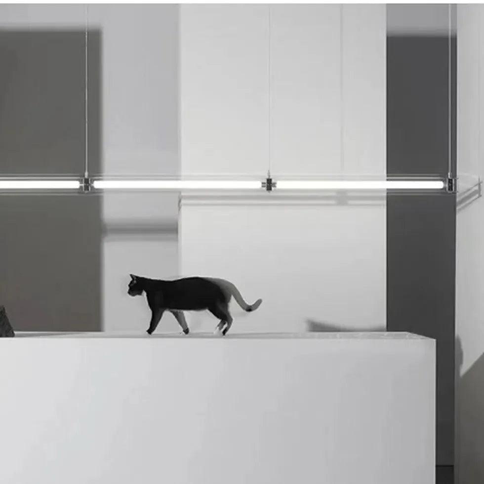 Moderne belysning med pendellampe i glas og rustfrit stål | livraina
