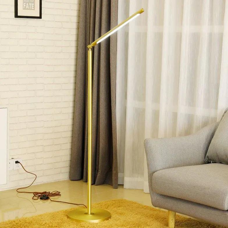 Lampadaire linéaire doré réglable pour le salon | livraina
