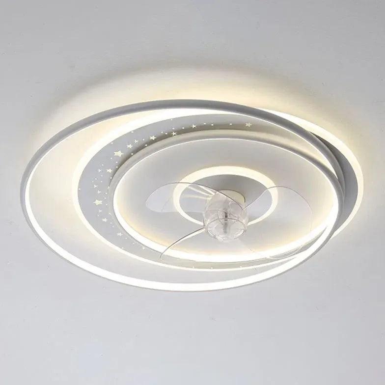 Stropní ventilátor ve tvaru mraku se světlem do ložnice | livraina