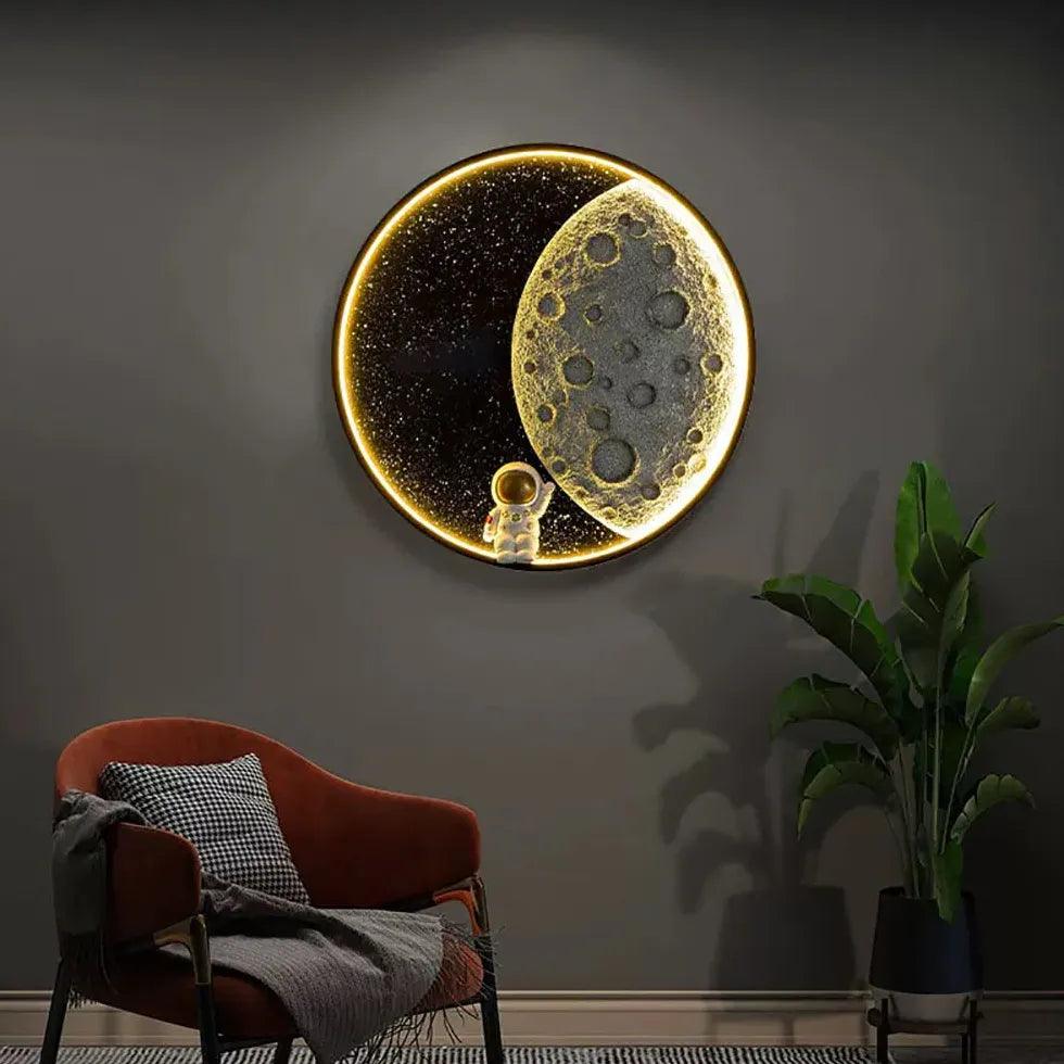 Kreative runde Mond-LED-Wandleuchte für das Wohnzimmer | livraina