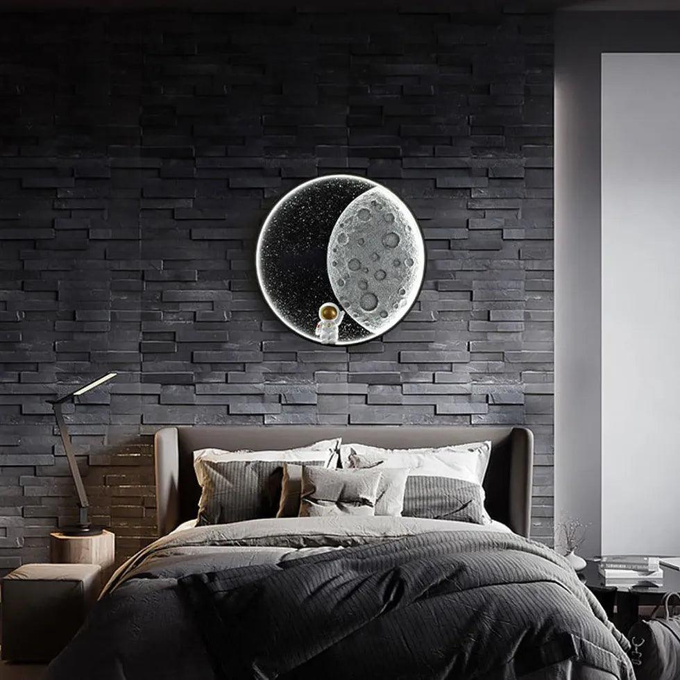 Kreative runde Mond-LED-Wandleuchte für das Wohnzimmer | livraina