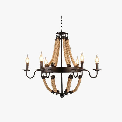 American Industrial Rope Chandelier For Sitting Room | livraina