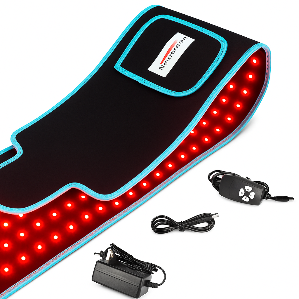 חגורת טיפול באור LED AuraFlex — 660nm ו-850nm, 105 נורות LED