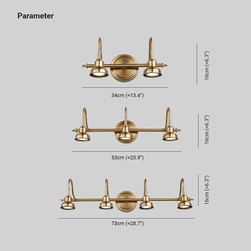 American Style Brass Bathroom Wall Bar Lights | livraina