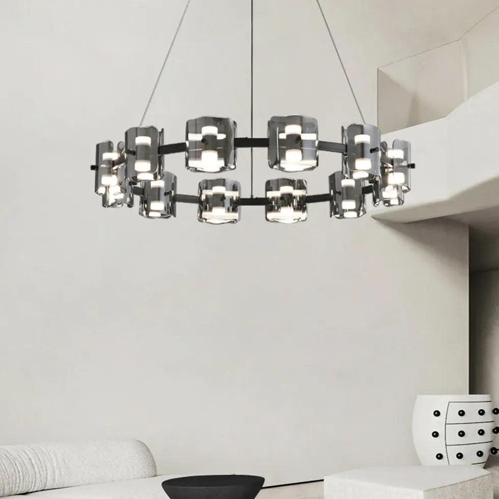 Enkel pendellampe i glass og messing for soverommet | livraina