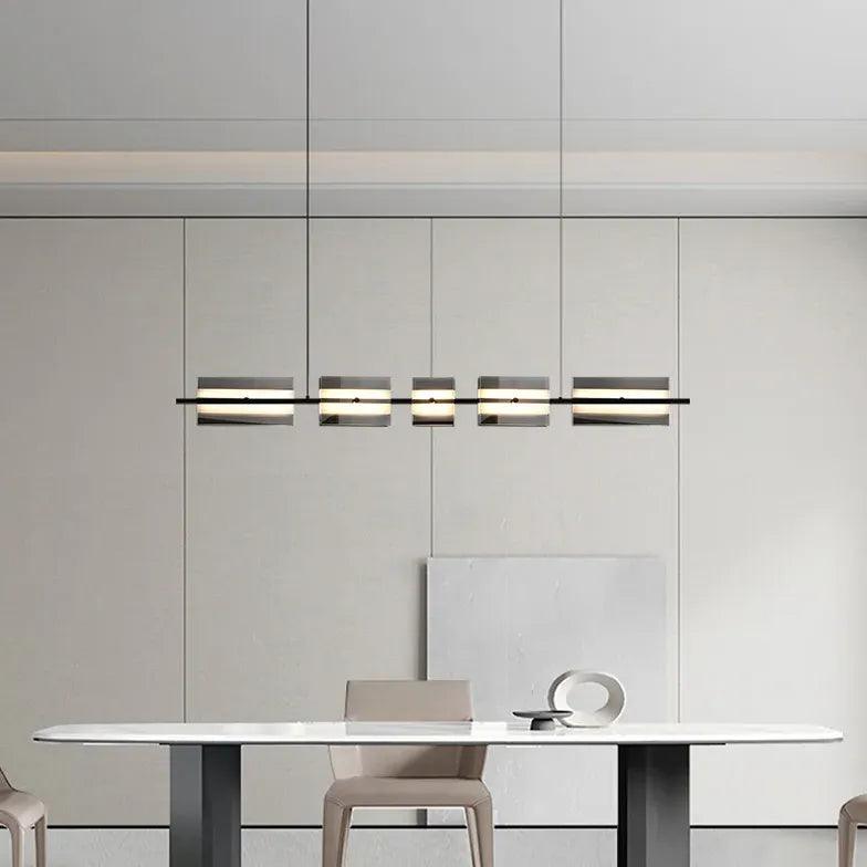Staafvormige hanglamp van koper en glas | livraina