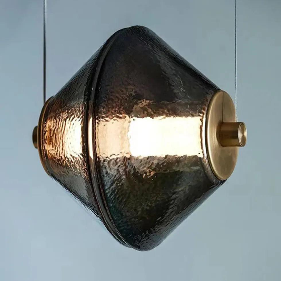 Glazen vloerlamp met gestapelde zandlopervorm voor de woonkamer | livraina