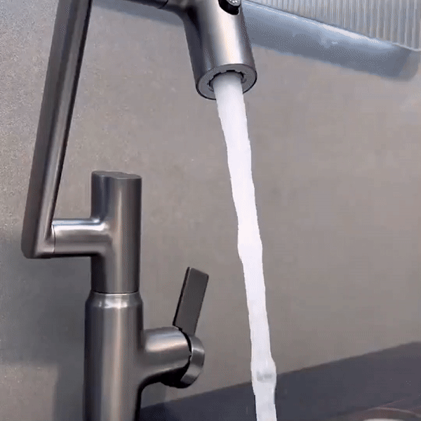 FlowMatrix Faucet — 360° Swivel, Adjustable Height, Temperature Display