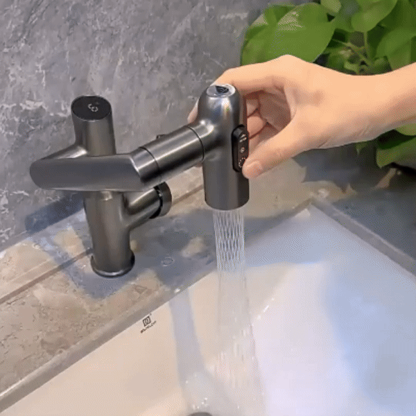 FlowMatrix Faucet — 360° Swivel, Adjustable Height, Temperature Display