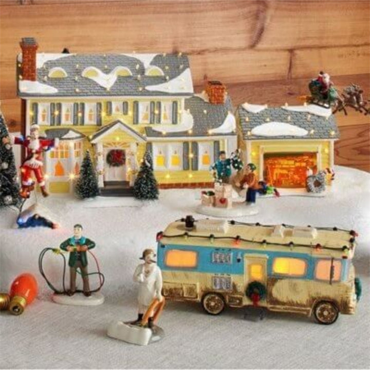 Village de Noël familial en céramique — décoration de fête à poser sur une table