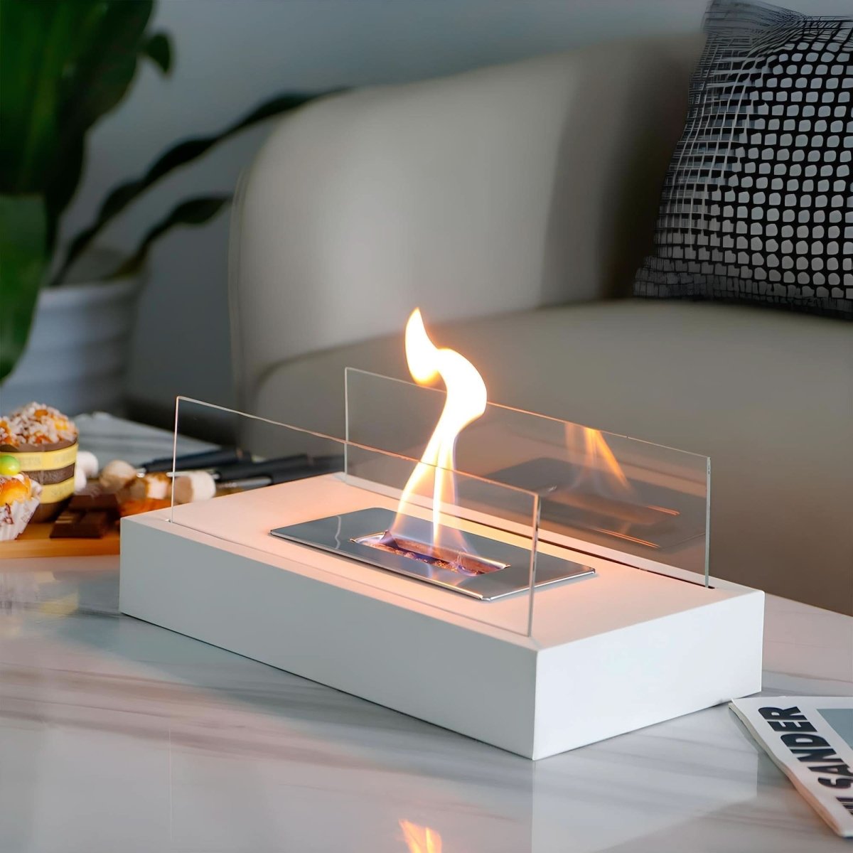 EmberNova Bioethanol Table Fireplace — Smoke-Free Real Flame