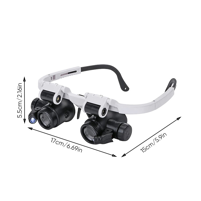 Lenti d'ingrandimento a doppio LED — 8x, 15x, 23x, lente girevole a 180°