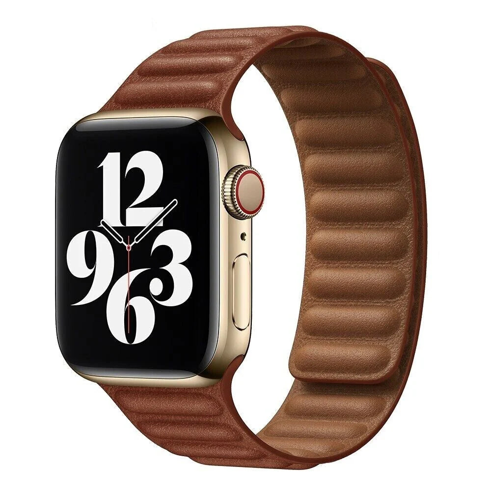 Mágneses bőr Apple Watch Link szíj — az 1-11. sorozattal kompatibilis