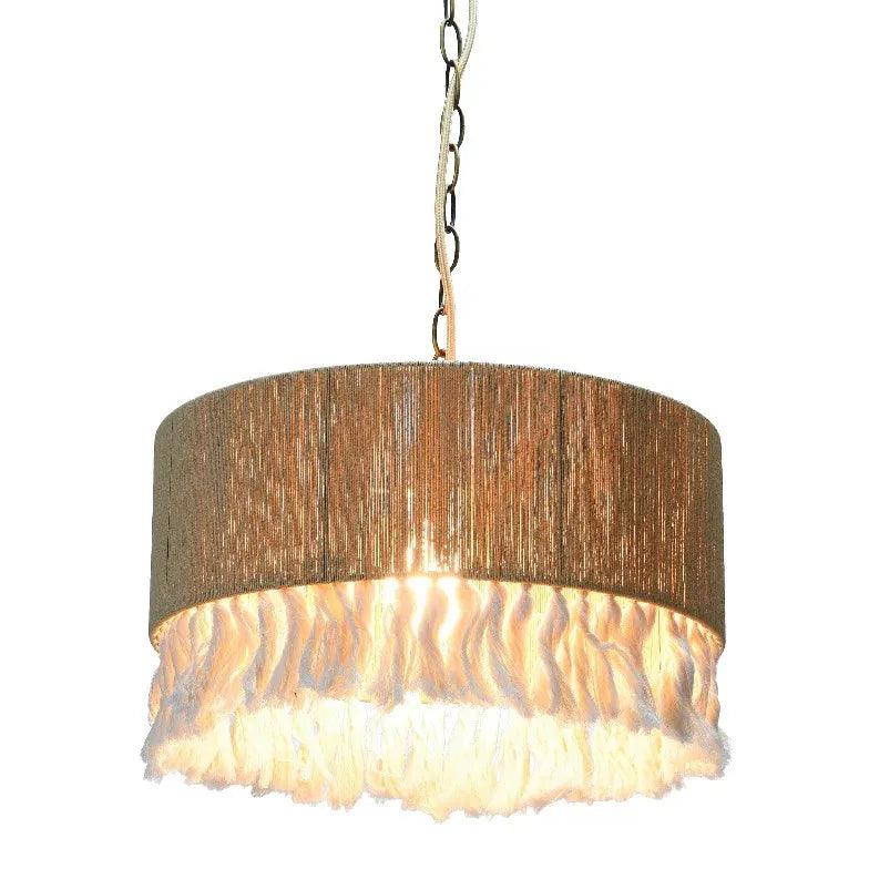 Boheme-pendellampe i hampsnor med kvastedesign | livraina