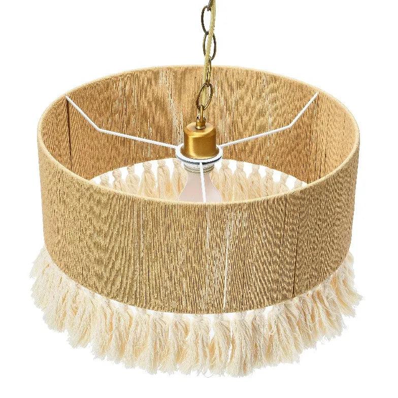 Boheme-pendellampe i hampsnor med kvastedesign | livraina