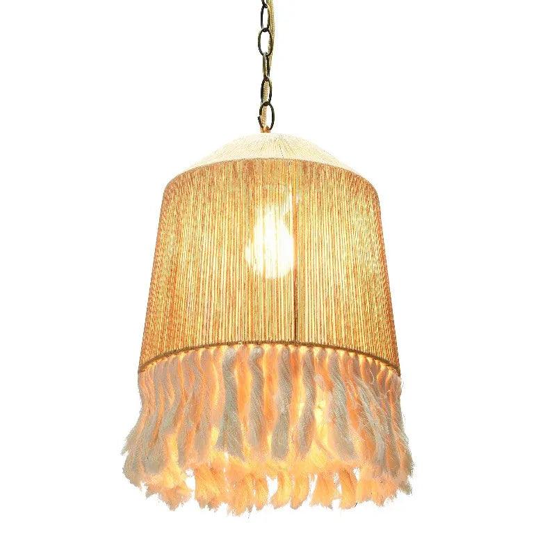 Boheme-pendellampe i hampsnor med kvastedesign | livraina