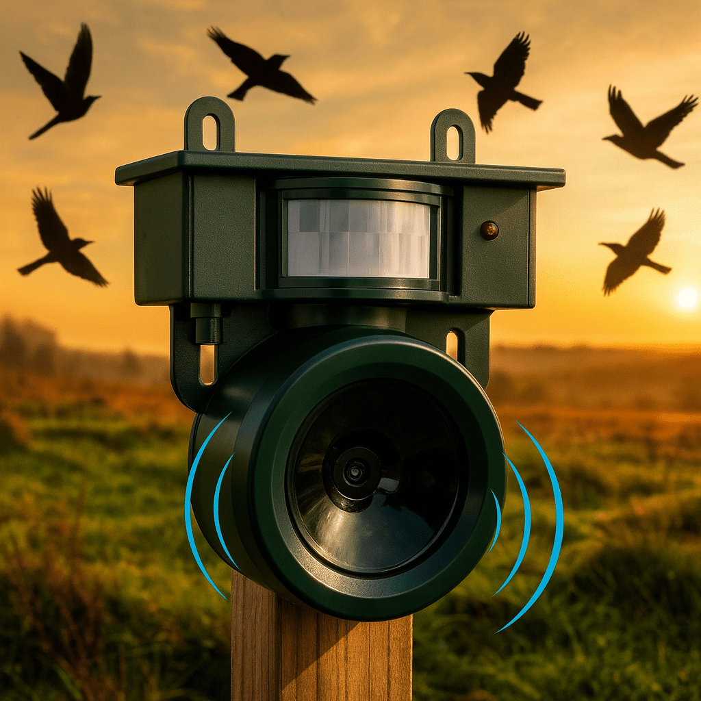 Répulsif à oiseaux à détection de mouvement FeatherGuard Pro — Répulsion sonore