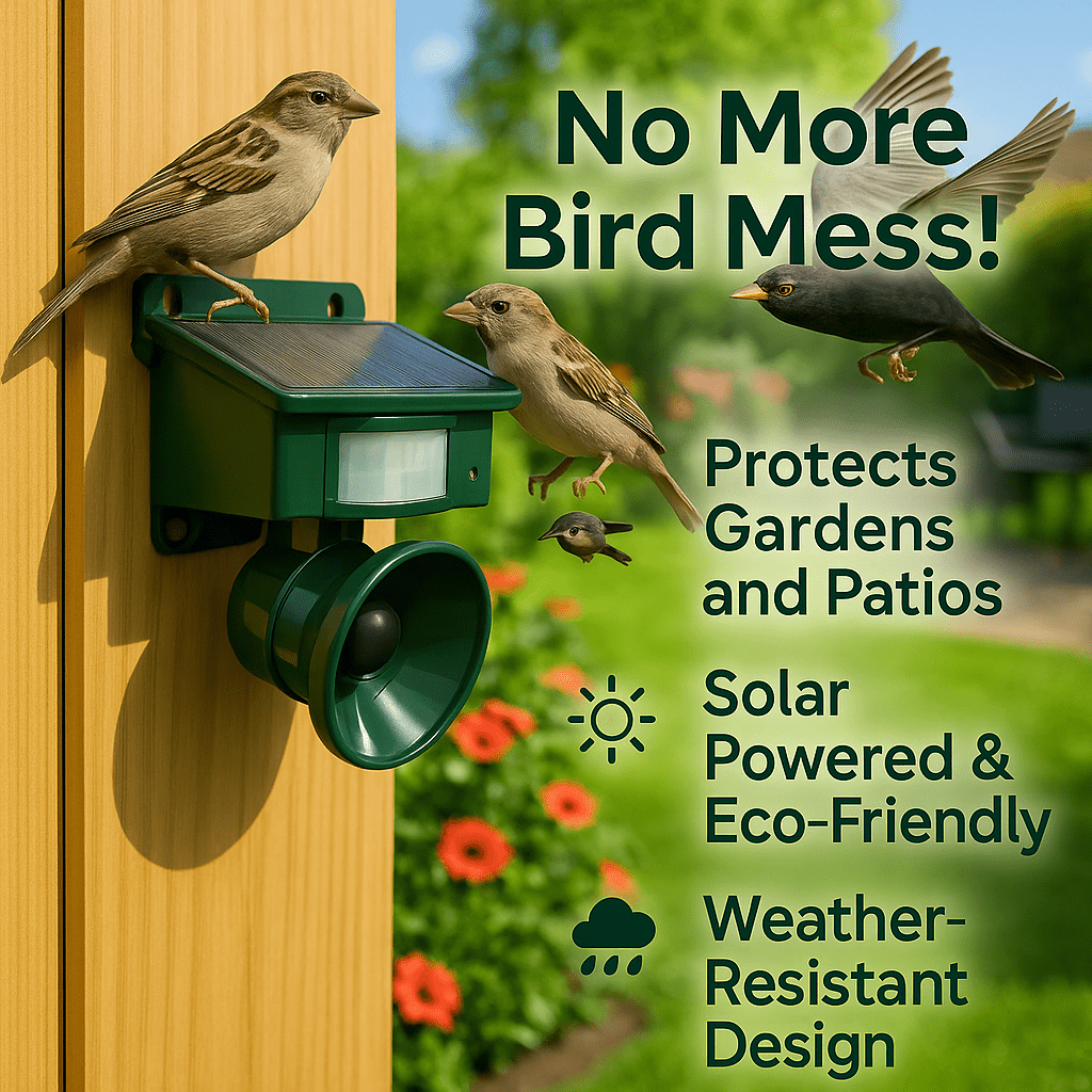 Répulsif à oiseaux à détection de mouvement FeatherGuard Pro — Répulsion sonore