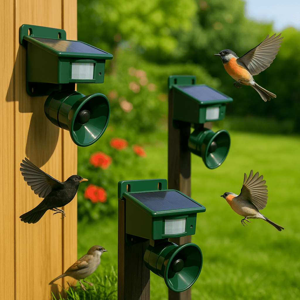 Répulsif à oiseaux à détection de mouvement FeatherGuard Pro — Répulsion sonore